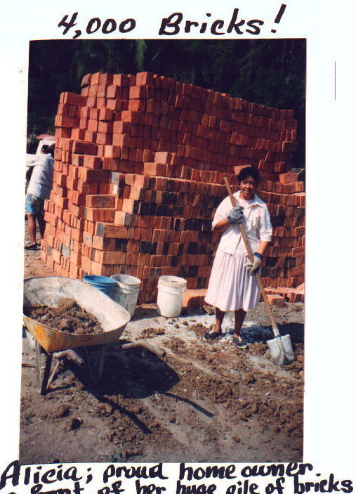 Woman with bricks